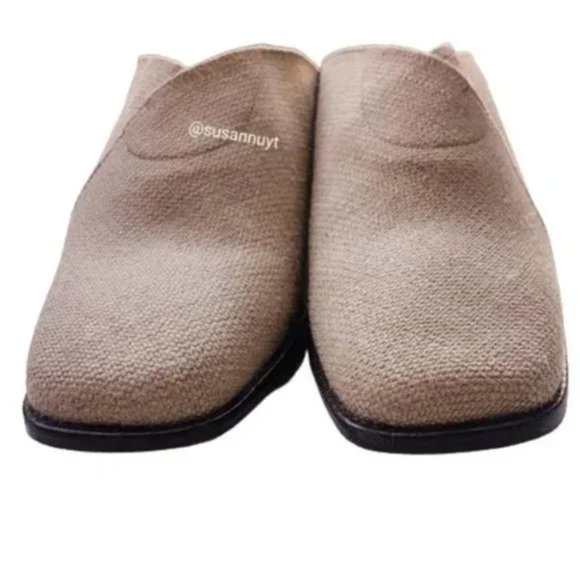 Donald J. Pliner Vanilla Girl Plazacore Tweed Twee Normcore Canvas Mule Loafers - Picture 3 of 8